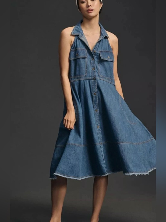 Anthropologie Dresses & Skirts - Anthropologie Pilcro Sleeveless Halter Swing
Midi Dress. Medium. Great Condition
